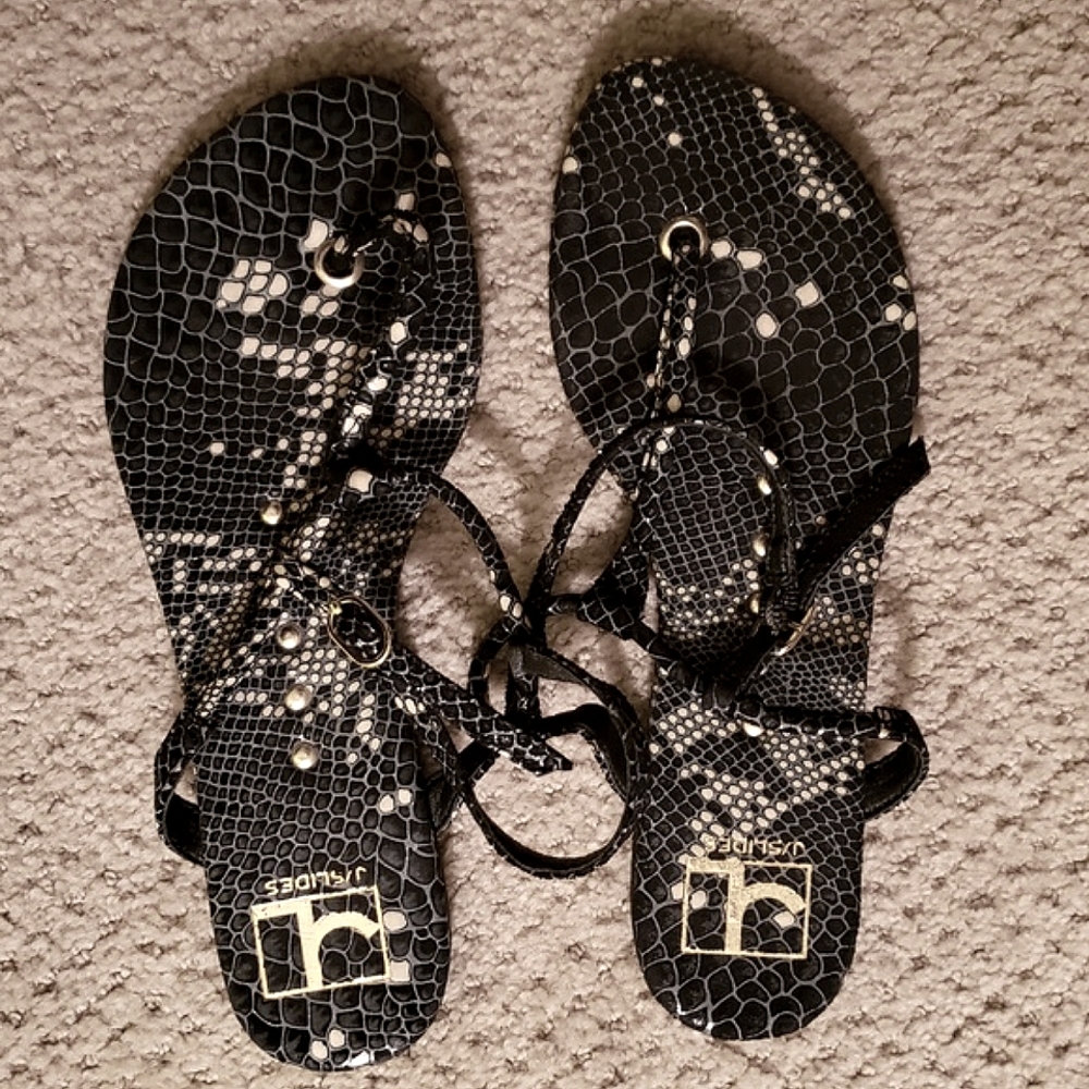 J/Slides Snakeskin Print Sandals